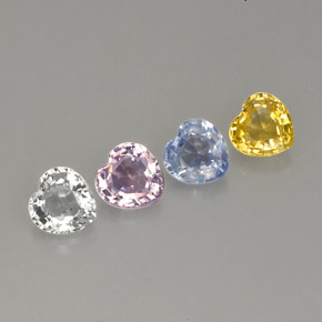 Achetez naturel 1,42ct multicolore saphir gems, forme de coeur, en provenance sri lanka chez gemselect. en stock, livraison internationale!
