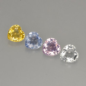 Achetez naturel 1,42ct multicolore saphir gems, forme de coeur, en provenance sri lanka chez gemselect. en stock, livraison internationale!