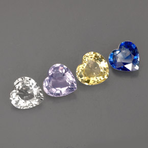 Achetez naturel ct multicolore saphir gems, forme de coeur, en provenance sri lanka (ceylan) chez gemselect. en stock, livraison internationale!