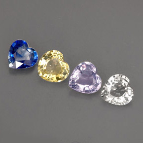 Achetez naturel ct multicolore saphir gems, forme de coeur, en provenance sri lanka (ceylan) chez gemselect. en stock, livraison internationale!