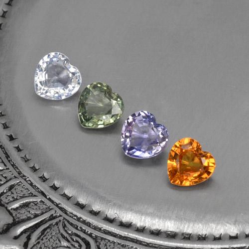 Achetez naturel 1,24ct multicolore saphir gems, forme de coeur, en provenance sri lanka chez gemselect. en stock, livraison internationale!