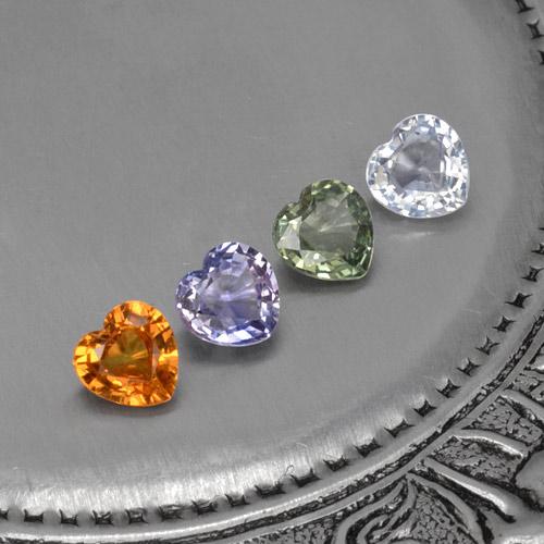 Achetez naturel 1,24ct multicolore saphir gems, forme de coeur, en provenance sri lanka chez gemselect. en stock, livraison internationale!