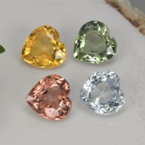 Achetez naturel 1,26ct multicolore saphir gems, forme de coeur, en provenance sri lanka chez gemselect. en stock, livraison internationale!