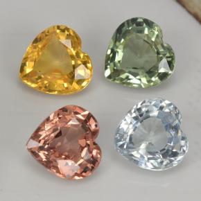 Achetez naturel 1,26ct multicolore saphir gems, forme de coeur, en provenance sri lanka chez gemselect. en stock, livraison internationale!