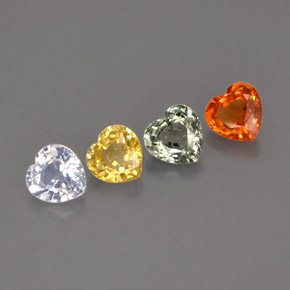 Achetez naturel ct multicolore saphir gems, forme de coeur, en provenance sri lanka (ceylan) chez gemselect. en stock, livraison internationale!