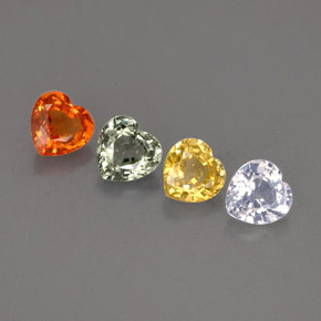 Achetez naturel ct multicolore saphir gems, forme de coeur, en provenance sri lanka (ceylan) chez gemselect. en stock, livraison internationale!