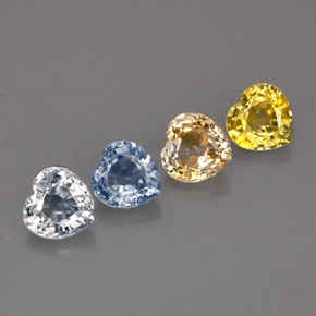 Achetez naturel ct multicolore saphir gems, forme de coeur, en provenance sri lanka (ceylan) chez gemselect. en stock, livraison internationale!