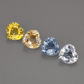Achetez naturel ct multicolore saphir gems, forme de coeur, en provenance sri lanka (ceylan) chez gemselect. en stock, livraison internationale!