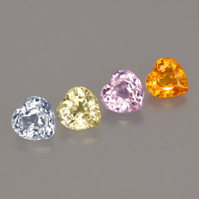 Achetez naturel ct multicolore saphir gems, forme de coeur, en provenance sri lanka (ceylan) chez gemselect. en stock, livraison internationale!