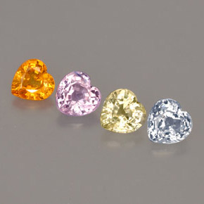 Achetez naturel ct multicolore saphir gems, forme de coeur, en provenance sri lanka (ceylan) chez gemselect. en stock, livraison internationale!
