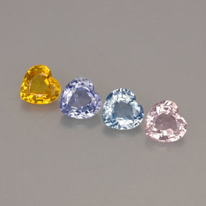 Achetez naturel ct multicolore saphir gems, forme de coeur, en provenance sri lanka chez gemselect. en stock, livraison internationale!