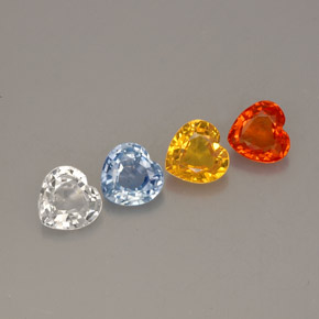 Achetez naturel ct multicolore saphir gems, forme de coeur, en provenance sri lanka (ceylan) chez gemselect. en stock, livraison internationale!