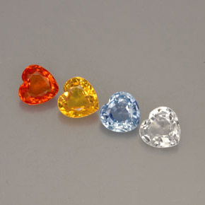 Achetez naturel ct multicolore saphir gems, forme de coeur, en provenance sri lanka (ceylan) chez gemselect. en stock, livraison internationale!