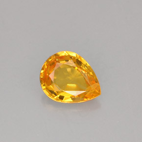 Saphir orange naturelle en forme de poire, 0,70 ct, VS