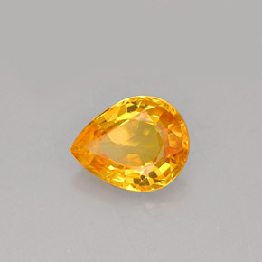 Saphir orange naturelle en forme de poire, 0,70 ct, VS