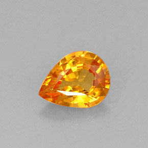 Saphir orange naturelle en forme de poire, 0,57 ct, VVS-VS