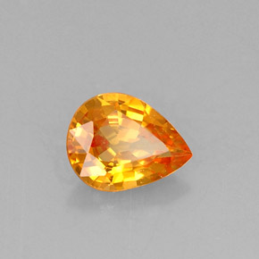 Saphir orange naturelle en forme de poire, 0,57 ct, VVS-VS
