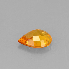 Saphir orange naturelle en forme de poire, 0,57 ct, VVS-VS