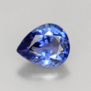 Saphir bleue naturelle en forme de poire, 1,45 ct, VS
