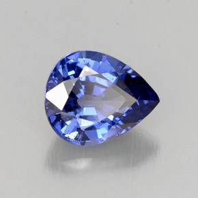 Saphir bleue naturelle en forme de poire, 1,45 ct, VS