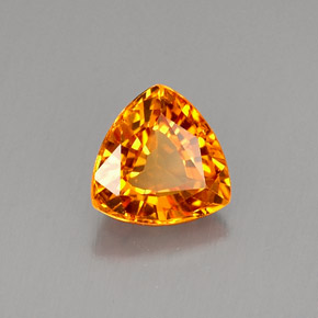 Saphir orange naturelle trillion, 0,78 ct, VS