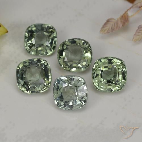 Achetez naturel 2,74ct vert saphir gems, coupe coussin, en provenance tanzanie chez gemselect. en stock, livraison internationale!