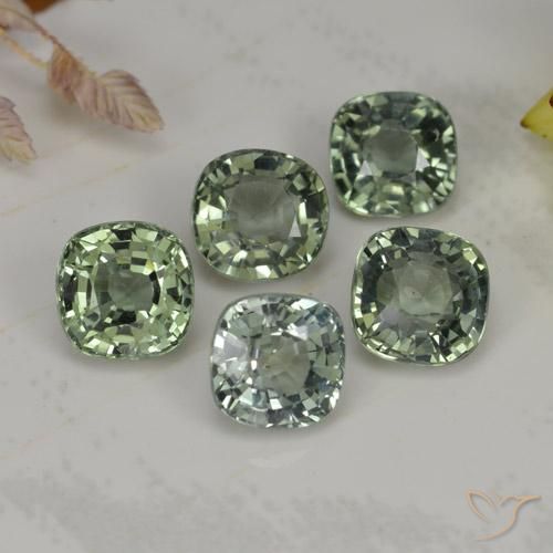 Achetez naturel 2,74ct vert saphir gems, coupe coussin, en provenance tanzanie chez gemselect. en stock, livraison internationale!