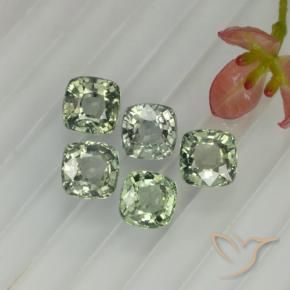 Achetez naturel 2,66ct vert saphir gems, coupe coussin, en provenance tanzanie chez gemselect. en stock, livraison internationale!