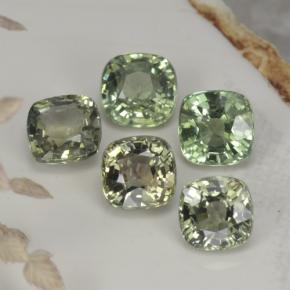 Achetez naturel 2,68ct vert saphir gems, coupe coussin, en provenance tanzanie chez gemselect. en stock, livraison internationale!