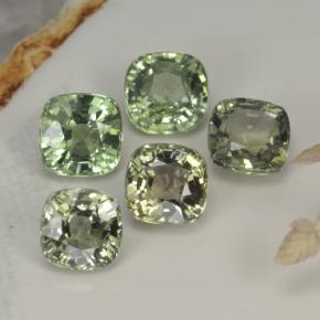 Achetez naturel 2,68ct vert saphir gems, coupe coussin, en provenance tanzanie chez gemselect. en stock, livraison internationale!