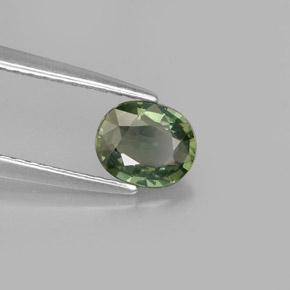 Saphir vert naturelle coupe ovale, 0,71 ct, VVS-VS