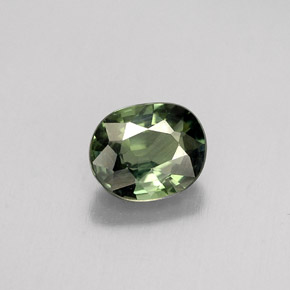 Saphir vert naturelle coupe ovale, 0,79 ct, VVS-VS