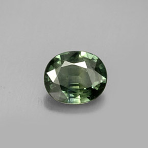 Saphir vert naturelle coupe ovale, 0,76 ct, VS