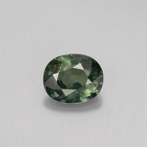 Saphir vert naturelle coupe ovale, 0,70 ct, VS