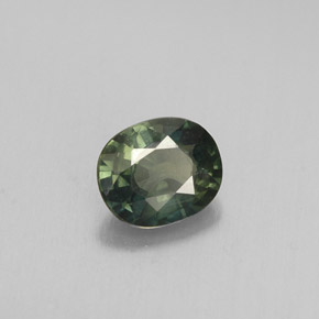 Saphir vert naturelle coupe ovale, 0,70 ct, VS