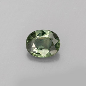 Saphir vert naturelle coupe ovale, 0,69 ct, VS