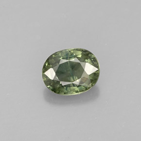 Saphir vert naturelle coupe ovale, 0,87 ct, VS