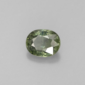 Saphir vert naturelle coupe ovale, 0,87 ct, VS