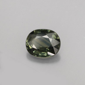 Saphir vert naturelle coupe ovale, 0,76 ct, VS
