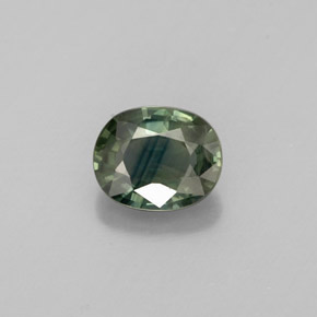 Saphir vert naturelle coupe ovale, 0,81 ct, VS