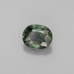 Saphir vert naturelle coupe ovale, 0,81 ct, VS