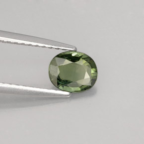Saphir vert naturelle coupe ovale, 0,68 ct, VVS-VS