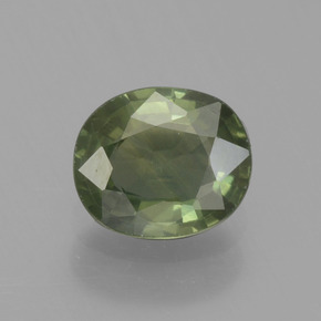 Saphir vert naturelle coupe ovale, 0,65 ct, VVS-VS