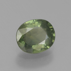 Saphir vert naturelle coupe ovale, 0,65 ct, VVS-VS