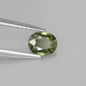 Saphir vert naturelle coupe ovale, 0,61 ct, VVS-VS