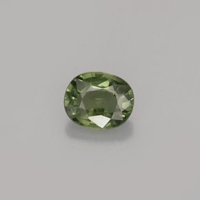 Saphir vert naturelle coupe ovale, 0,82 ct, VS