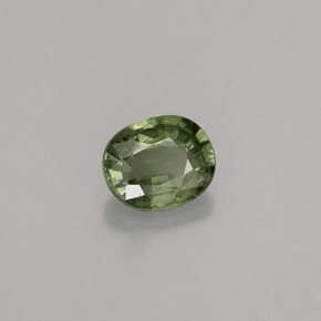 Saphir vert naturelle coupe ovale, 0,82 ct, VS