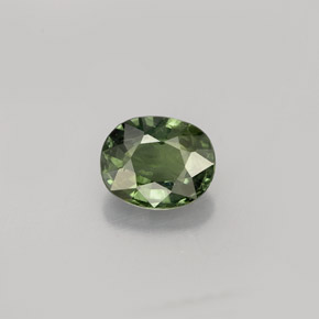 Saphir vert naturelle coupe ovale, 0,83 ct, VS