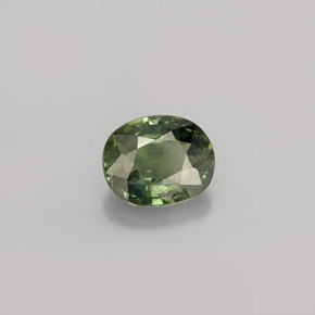 Saphir vert naturelle coupe ovale, 0,83 ct, VS