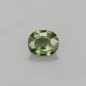 Saphir vert naturelle coupe ovale, 0,89 ct, VS